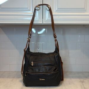Valentina Bag Purse Handbag Leather Italian Pebbled Convertible Strap Shoulder